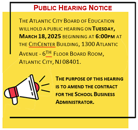 ACBOE will hold a public hearing on Tuesday, March 18, 2025 at 6:00pm